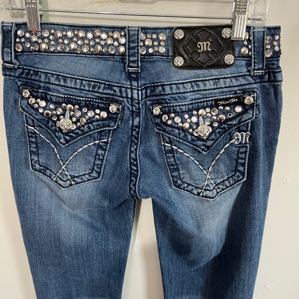 Miss Me Skinny Jeans Womens 27 Blue JW4288S20 Rhinestone Studded Embellished‎
